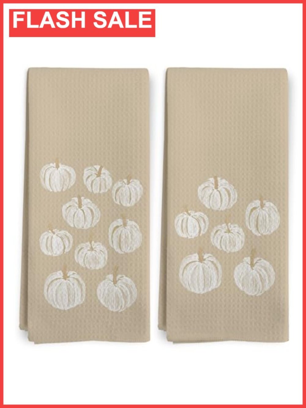 Fall Kitchen Towels Set of 2 Pumpkin Deco Dish Tea Towels 16x24 Inch